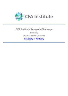 2014 CFA Challenge Report