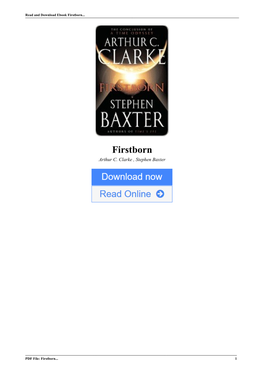 Firstborn by Arthur C. Clarke , Stephen Baxter