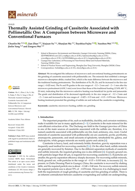 Thermally Assisted Grinding of Cassiterite Associated with Pollimetallic Ore: a Comparison Between Microwave and Conventional Furnaces