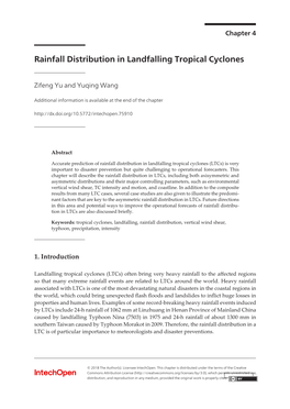 Rainfall Distribution in Landfalling Tropical Cyclones