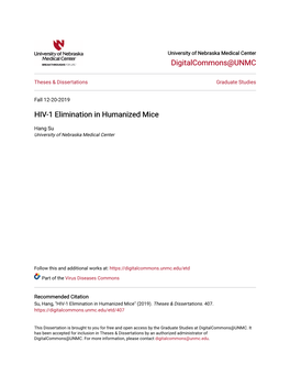 HIV-1 Elimination in Humanized Mice