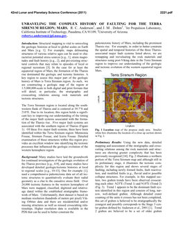 Unraveling the Complex History of Faulting for the Terra Sirenum Region; Mars