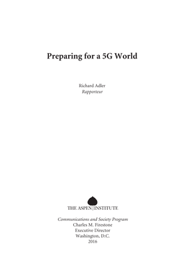 Preparing for a 5G World