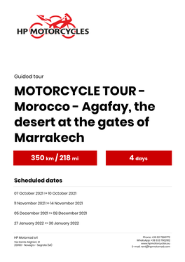 MOTORCYCLE TOUR - Morocco - Agafay, the Desert at the Gates of Marrakech