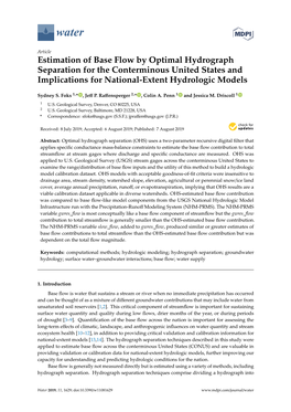 Estimation of Base Flow by Optimal Hydrograph Separation for the Conterminous United States and Implications for National-Extent Hydrologic Models