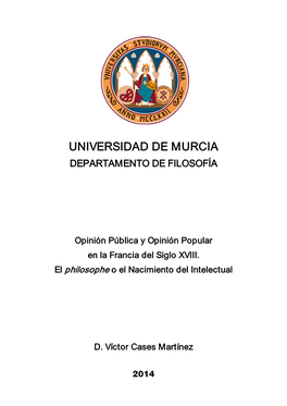 Universidad De Murcia Departamento De Filosofía