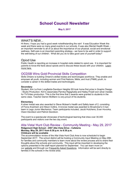 School Council Newsletter