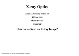 X-Ray Optics