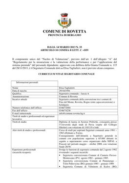 Comune Di Rovetta Provincia Di Bergamo