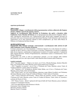 Curriculum Vitae Di Chiara Zarcone