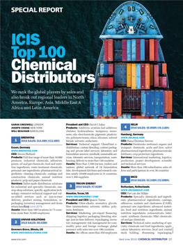 Icis Top 100 Chemical Distributors