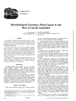 Microbiological Corrosion