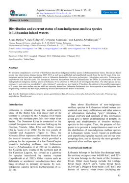 Distribution and Current Status of Non-Indigenous Mollusc Species in Lithuanian Inland Waters