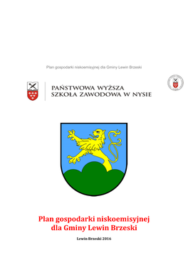 Plan Gospodarki Niskoemisyjnej Dla Gminy Lewin Brzeski