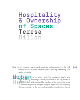 Hospitality & Ownership of Spaces Teresa Dillon Urban
