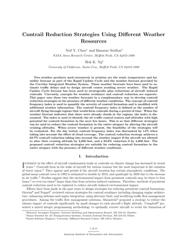 Contrail Reduction Strategies Using Different Weather Resources