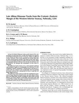 Late Albian Dinosaur Tracks from the Cratonic (Eastern) Margin of the Western Interior Seaway, Nebraska, USA