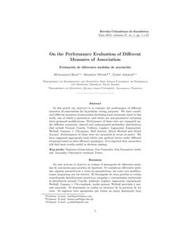 On the Performance Evaluation of Different Measures of Association