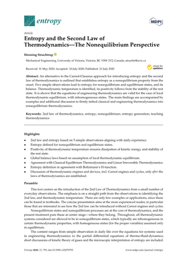 Entropy and the Second Law of Thermodynamics—The Nonequilibrium Perspective