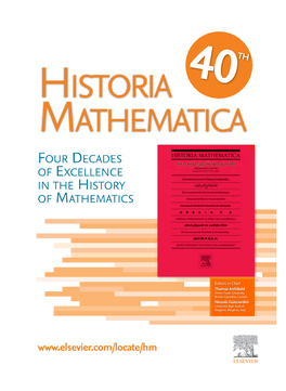 Historia Mathematica Article Booklet