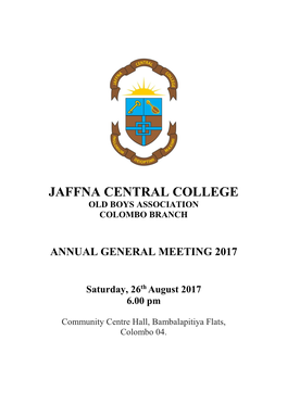 Jaffna Central College Old Boys Association Colombo Branch