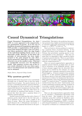 Causal Dynamical Triangulations