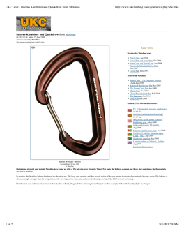 UKC Gear - Inferno Karabiner and Quickdraw from Metolius