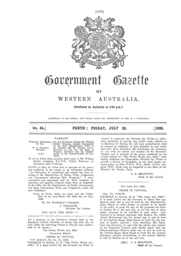 WESTERN AUSTRALIA. [Published by Authority at 3'30 P.M.]