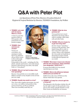 Q&A with Peter Piot