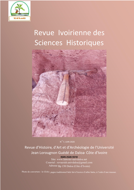 Revue Ivoirienne Des Sciences Historiques