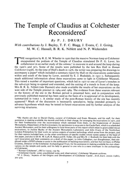 The Temple of Claudius at Colchester Reconsidered* by P