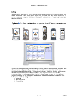Splashid 3 Reviewer's Guide Splashid Safely And