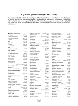 Key Words, General Index (1/1991-1/2016)