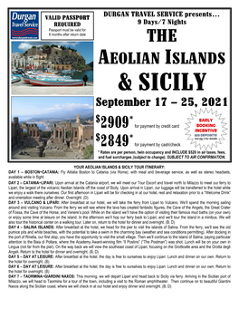 Aeolian Islands & Sicily