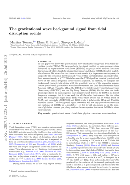 The Gravitational Wave Background Signal from Tidal Disruption Events