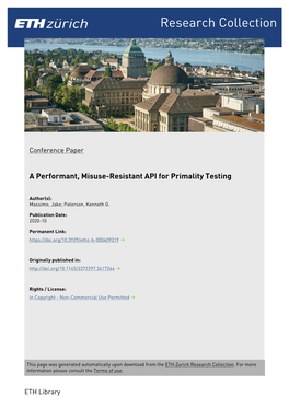 A Performant, Misuse-Resistant API for Primality Testing