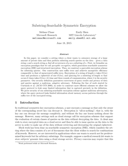 Substring-Searchable Symmetric Encryption