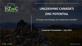 Unleashing Canada's Zinc Potential