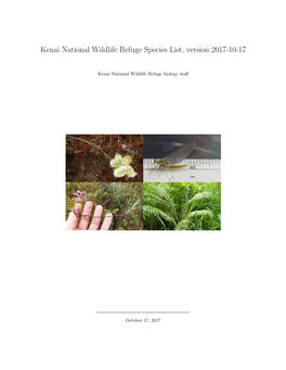 Kenai National Wildlife Refuge Species List, Version 2017-10-17