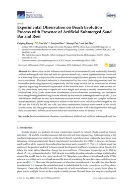 Experimental Observation on Beach Evolution Process with Presence of Artificial Submerged Sand Bar and Reef