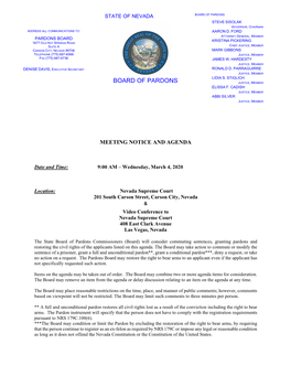 March 4, 2020 Meeting Notice and Agenda