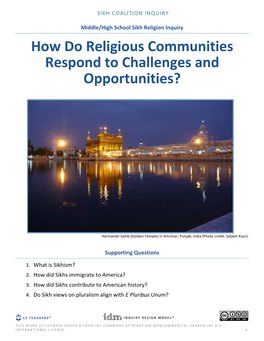 How Do Religious Communities Respond to Challenges and Opportunities?