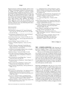 WU CHIEN-SHIUNG (Wu Jianxiong in “An Analysis of Local Variability of Flower Color in Linanthus Pinyin) (B