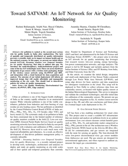 Toward SATVAM: an Iot Network for Air Quality Monitoring