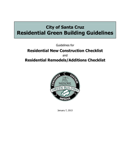 Residential Green Building Guidelines