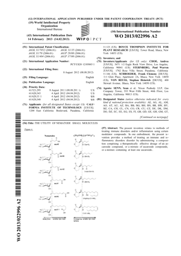 WO 2013/022996 A2 14 February 2013 (14.02.2013) P O P C T