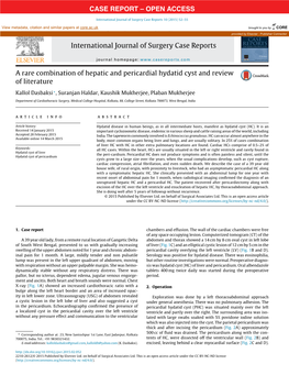 A Rare Combination of Hepatic and Pericardial Hydatid Cyst and Review of Literature