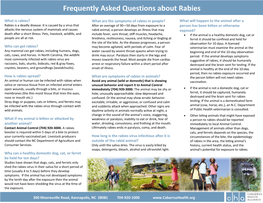 Frequently Asked Questions About Rabies