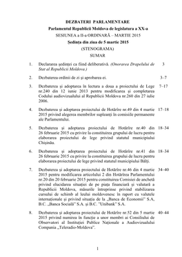 1 DEZBATERI PARLAMENTARE Parlamentul Republicii Moldova De