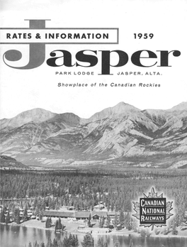 Jasper Park Lodge: Rates & Information 1959